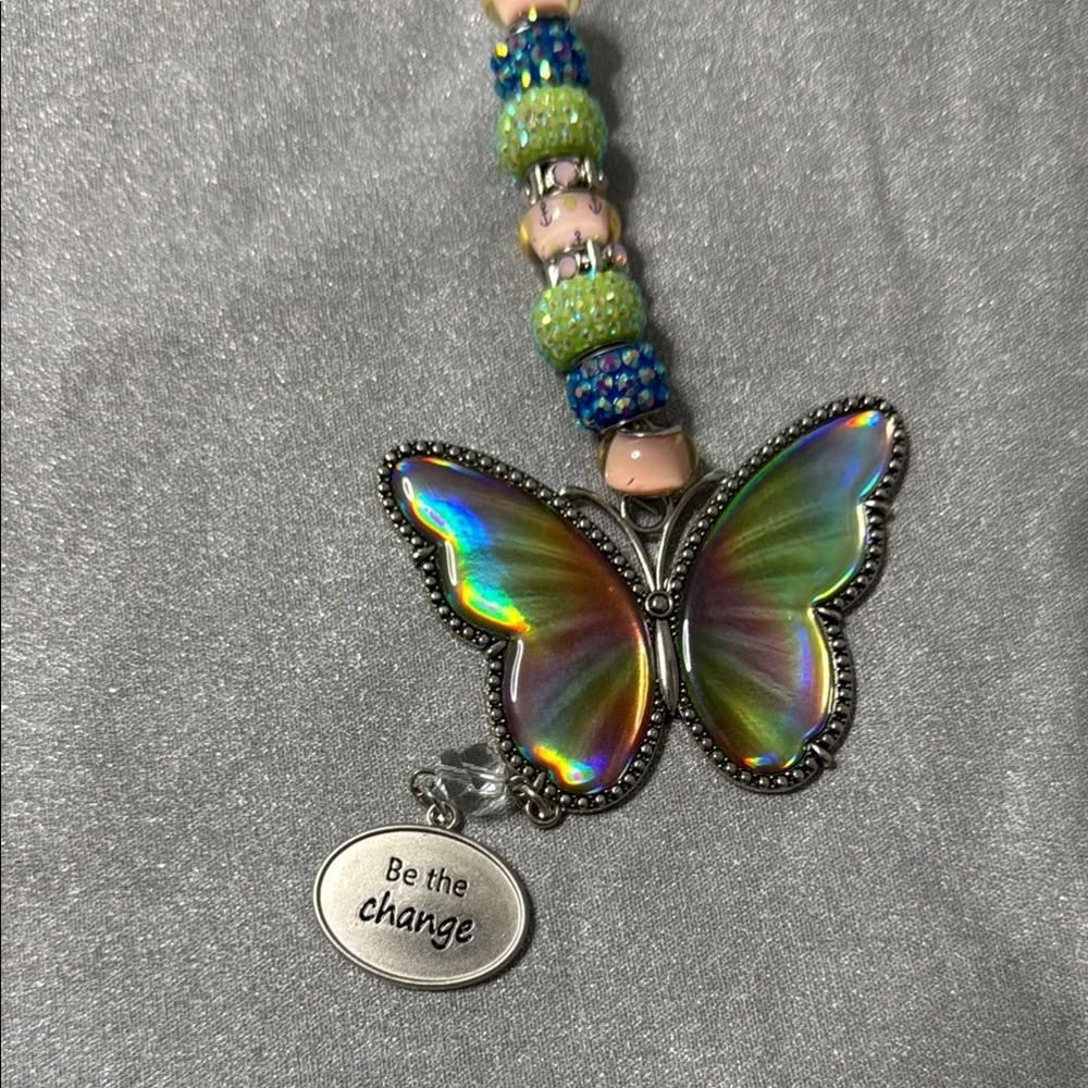 🦋✨ Holographic Butterfly Rearview Mirror Hanger – Boho Car Charm - Picture 3 of 9